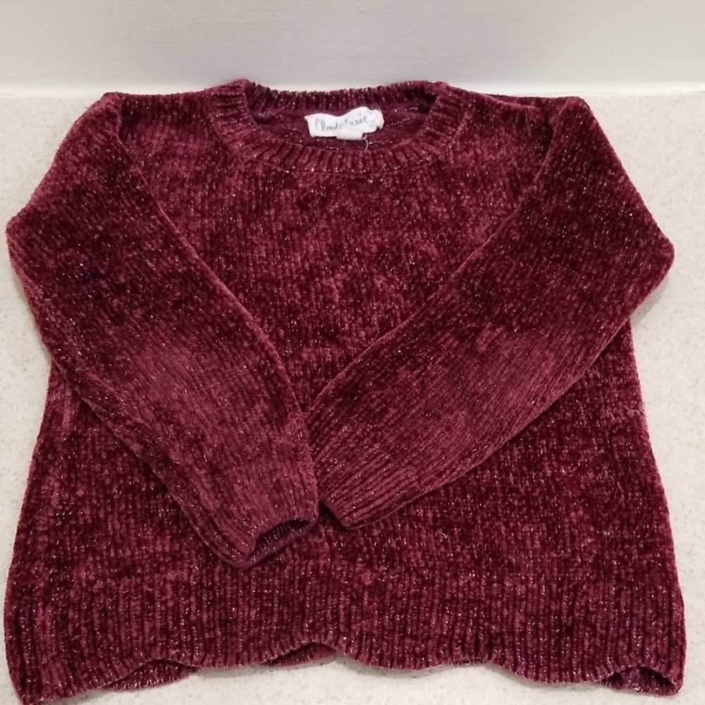 Cloud chaser burgundy and silver girls sweater